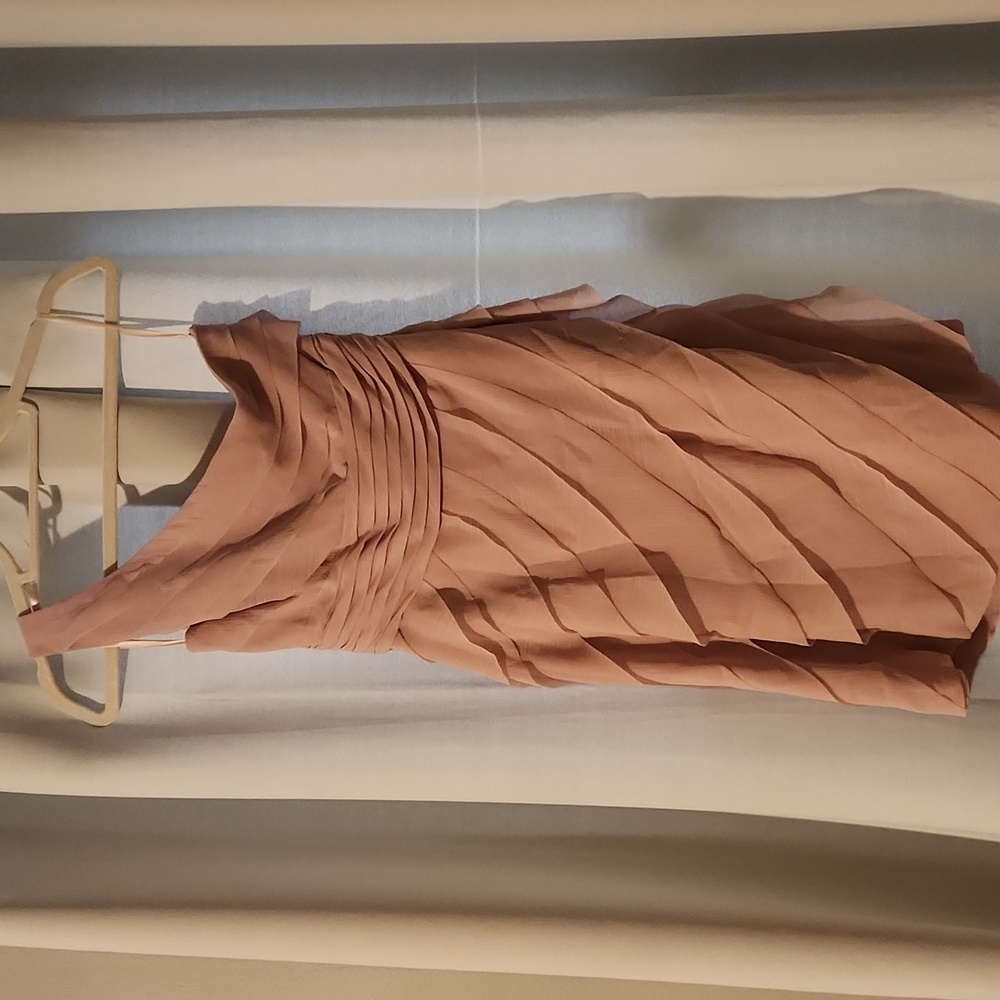 Pronovias Pink Chiffon One Shoulder Cocktail Dress Sz 10